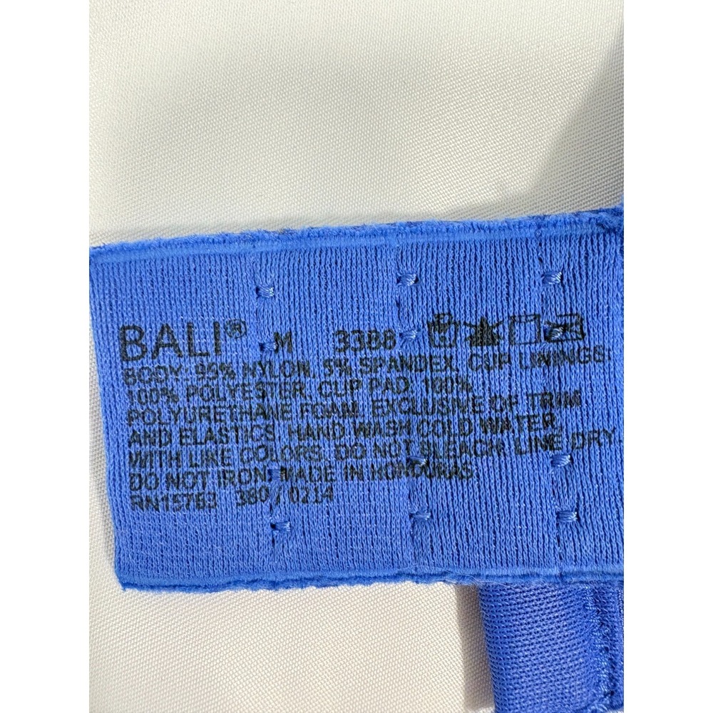 Bali Med. Bra 3388 Underwire Lined Embroidered Floral Light Padding Summer Blue - Picture 12 of 13